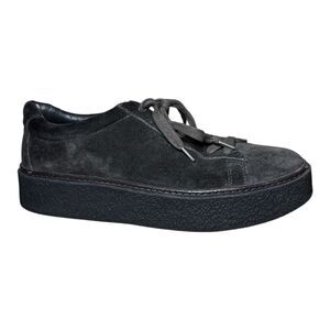 Vince Neela Lace-Up Sneakers Black Dark Brown Suede Size 9